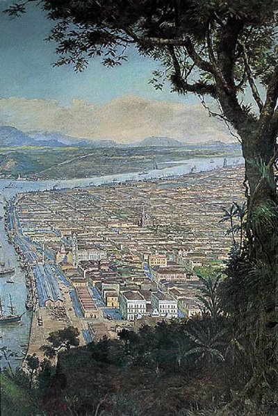 Porto di Santos nel 1922 da Benedito Calixto